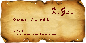 Kuzman Zsanett névjegykártya